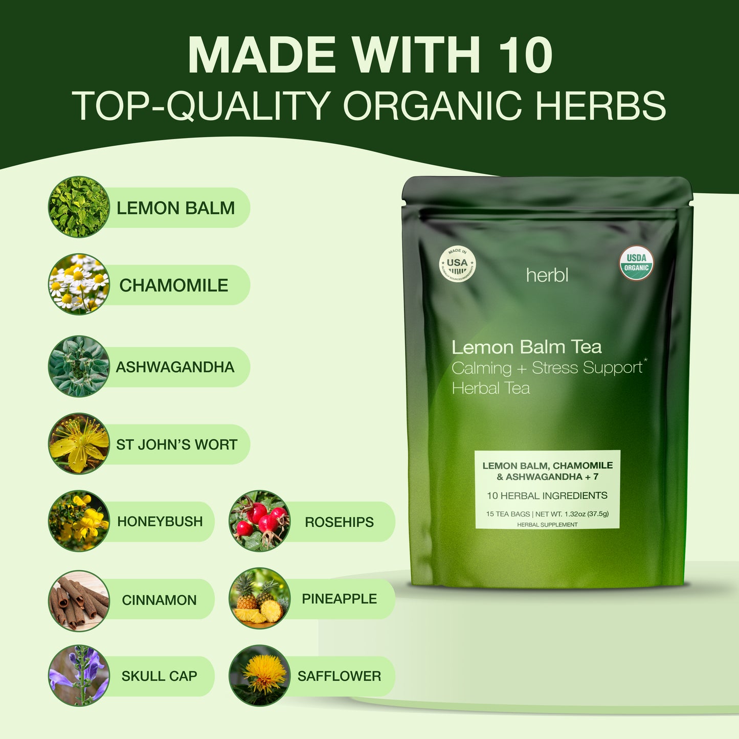 Lemon Balm Calming Herbal Tea